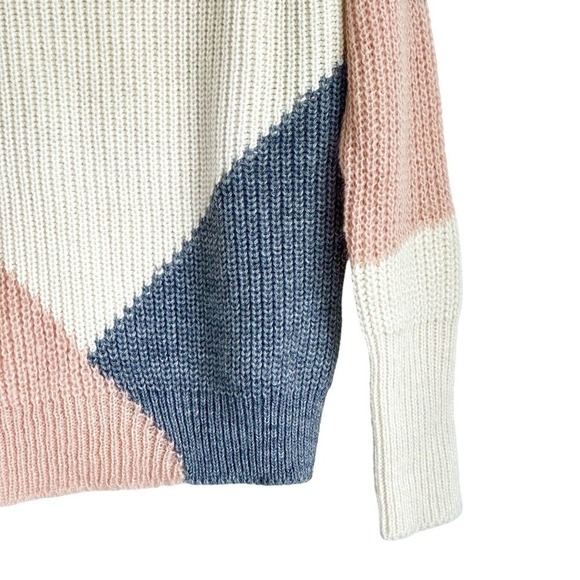 Acoté Ecru Multicolor Colorblock Alpaca Crewneck Pullover Sweater Sz 1 NWT $198 - Picture 9 of 13